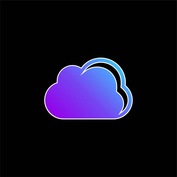 Symbole météo nuage noir icône vectorielle dégradé bleu - Vecteur, image