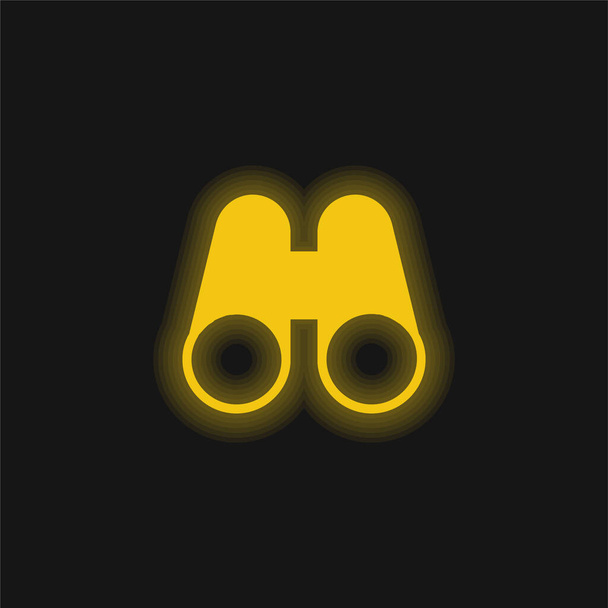 Ferngläser gelb leuchtendes Neon-Symbol - Vektor, Bild