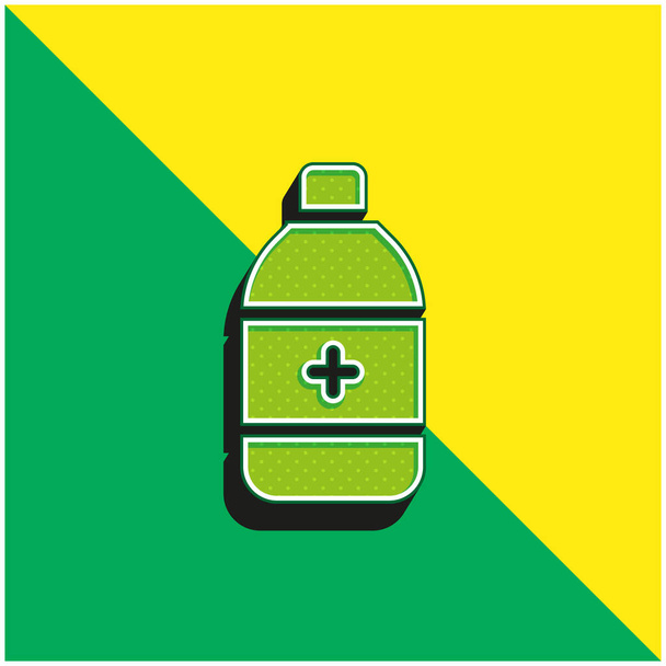 Álcool Verde e amarelo moderno logotipo vetor 3d ícone - Vetor, Imagem