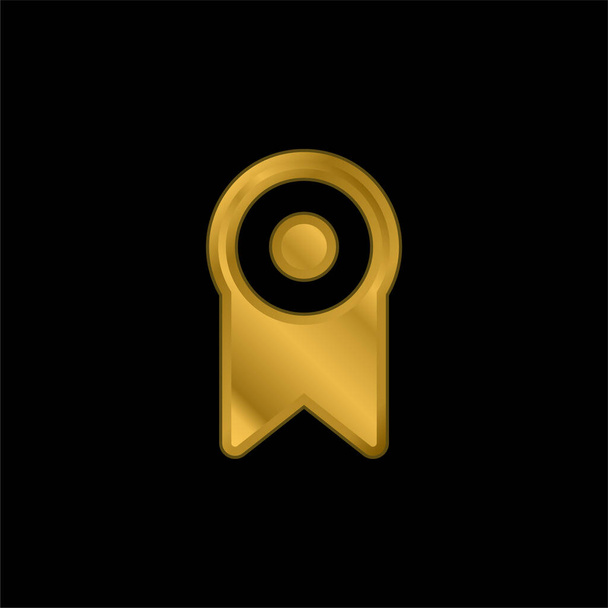 Insignia chapado en oro icono metálico o logotipo vector - Vector, Imagen