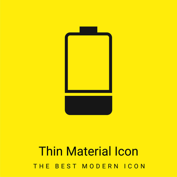 Icono de material amarillo brillante mínimo batería - Vector, imagen