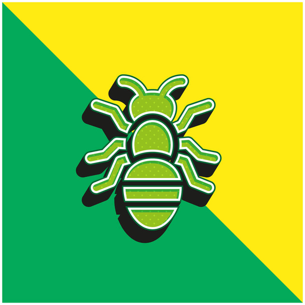 Мурашка зелена і жовта сучасна 3d векторна ікона логотип - Вектор, зображення