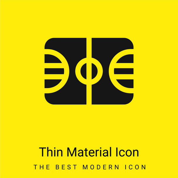 Basketbalveld minimaal helder geel materiaal icoon - Vector, afbeelding