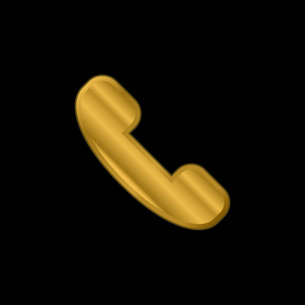 Answer Call vergoldetes metallisches Symbol oder Logo-Vektor - Vektor, Bild