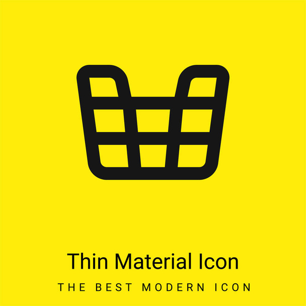 Kosár minimális fényes sárga anyag ikon - Vektor, kép