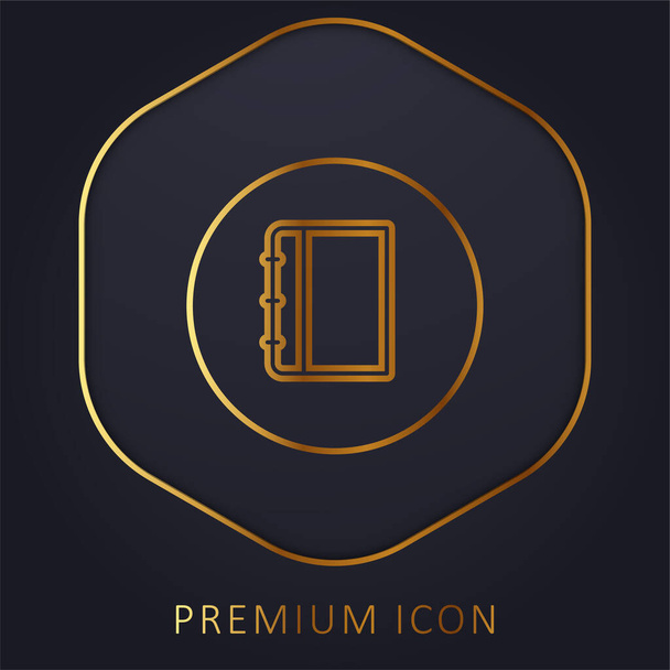 Agenda ligne d'or logo premium ou icône - Vecteur, image