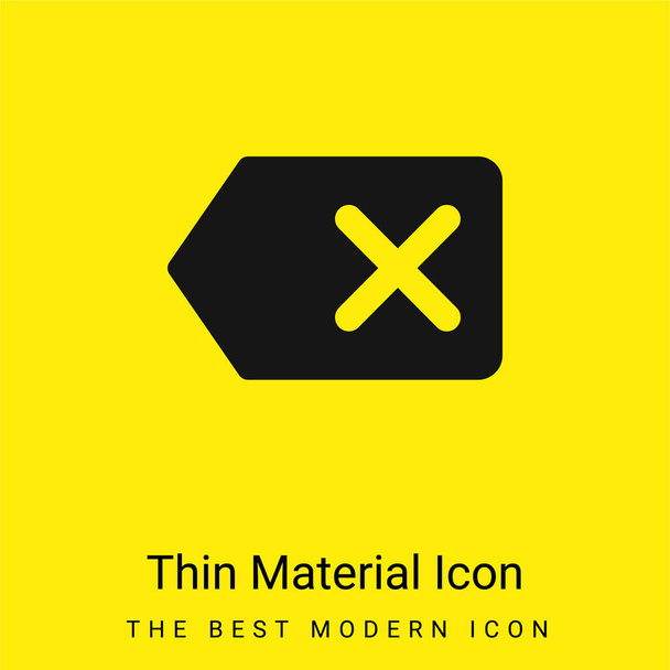 Backspace mínimo icono de material amarillo brillante - Vector, imagen