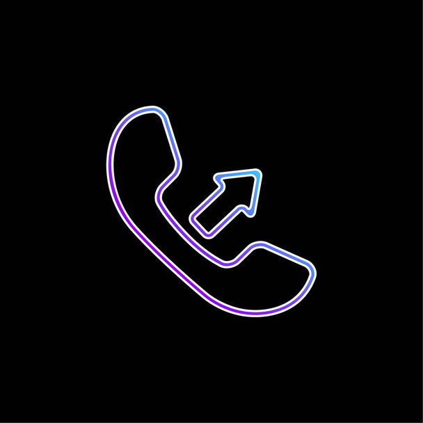 Answer A Call Interface Symbol Of Auricular With An Arrow blue gradient vector icon - Vector, Image