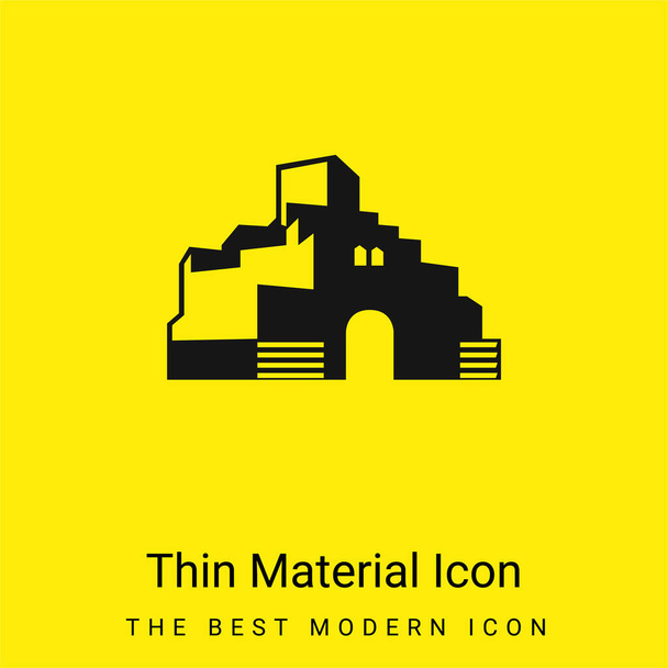 Art minimal bright yellow material icon - Vector, Image