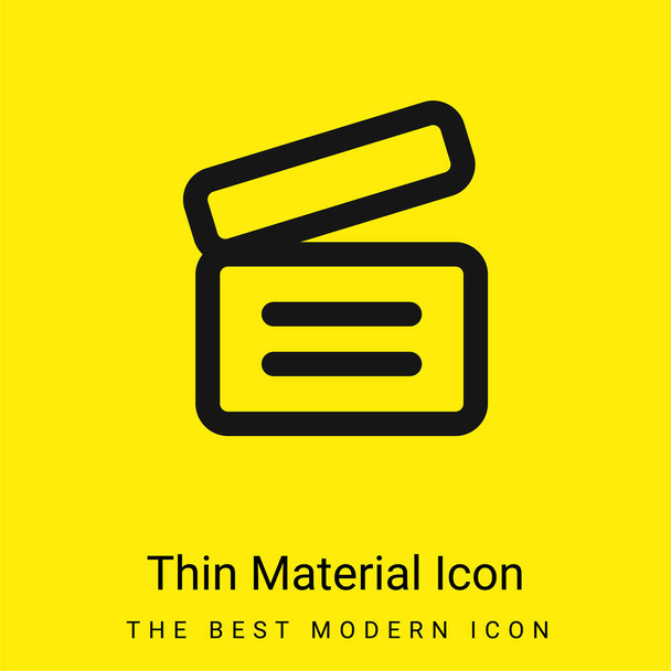 Archive Outlined Box With Text Lines minimal bright yellow material icon - Vector, Image