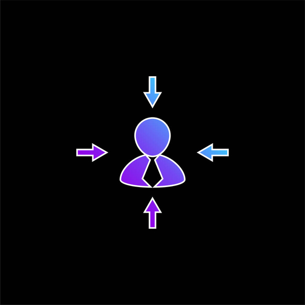 Pfeile in verschiedene Richtungen zeigen auf Geschäftsmann blaues Gradienten-Vektor-Symbol - Vektor, Bild