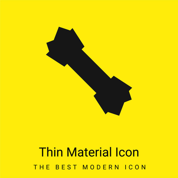 Osso icona materiale giallo brillante minimo - Vettoriali, immagini