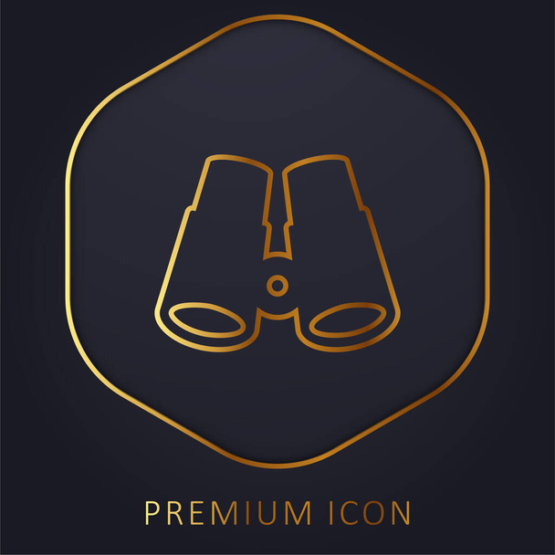 Távcső arany vonal prémium logó vagy ikon - Vektor, kép