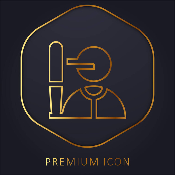 Batter golden line premium logo or icon - Vector, Image