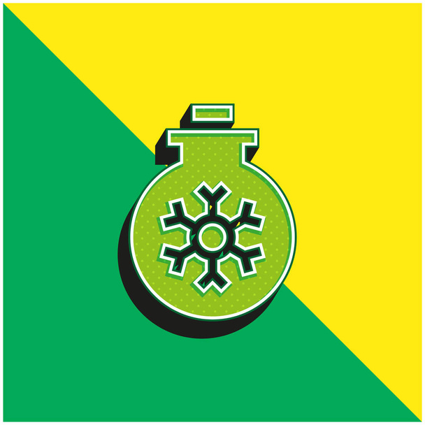 Bauble Green и желтый современный 3d векторный логотип - Вектор,изображение