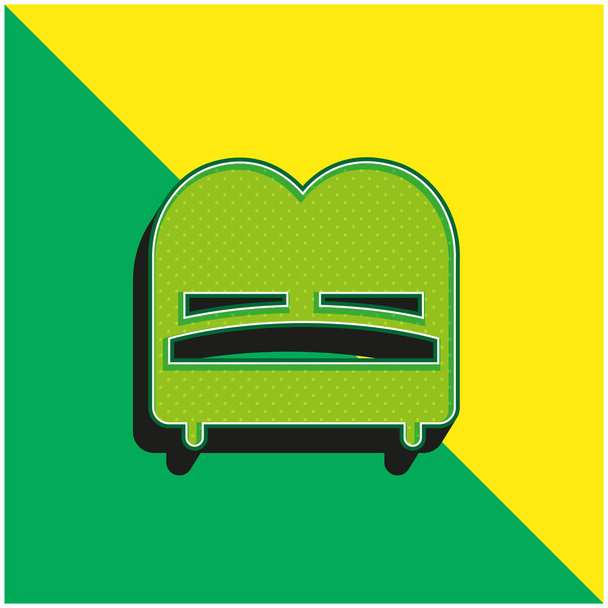 Cama verde y amarillo moderno logotipo del icono del vector 3d - Vector, Imagen