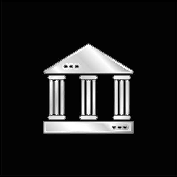 Bank versilbert Metallic-Symbol - Vektor, Bild