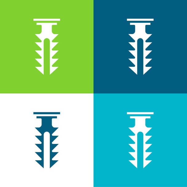 Ukotvení Flat čtyři barvy minimální ikona nastavena - Vektor, obrázek