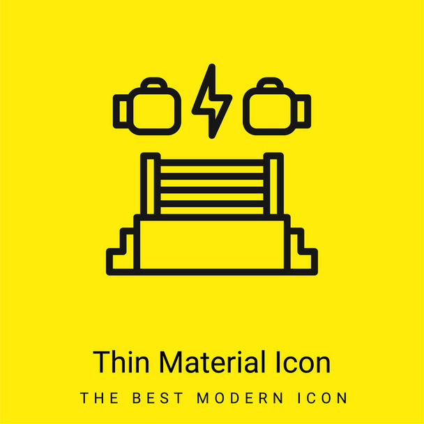 Anneau de boxe minime icône de matériau jaune vif - Vecteur, image