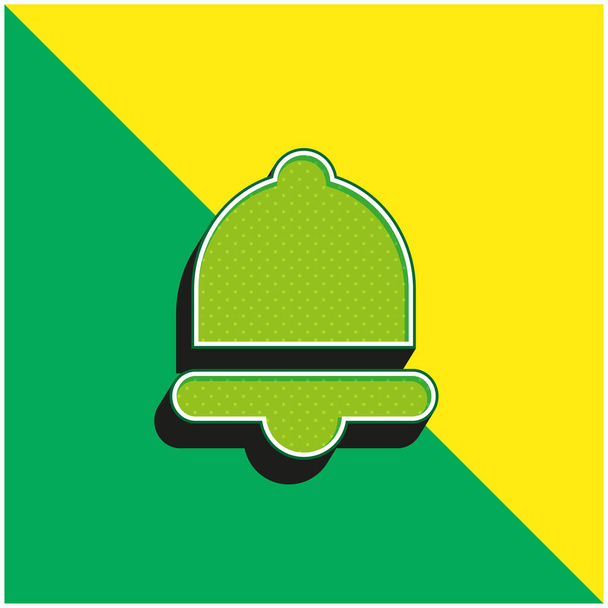 Campana verde e giallo moderno 3d vettoriale icona logo - Vettoriali, immagini