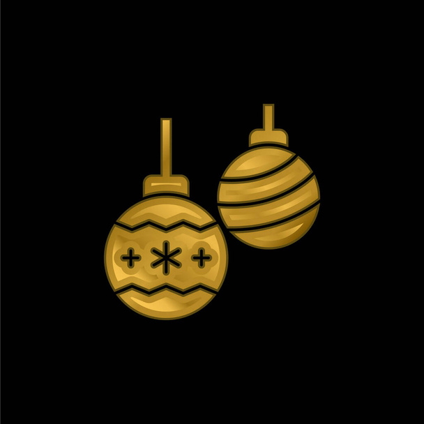 Bauble gold plated metalic icon or logo vector - Vector, Image