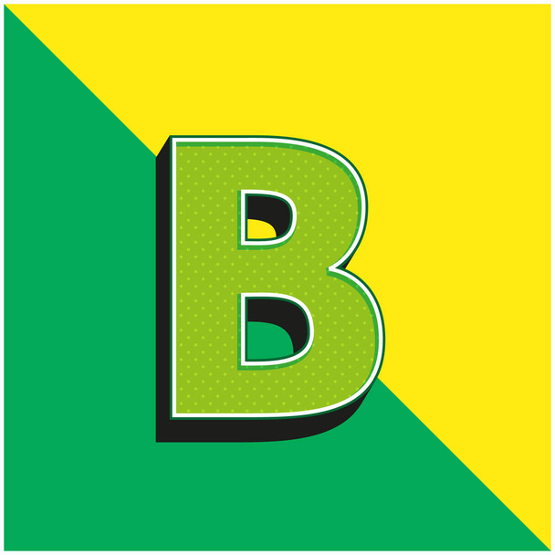 Vet Groen en geel modern 3D vector icoon logo - Vector, afbeelding