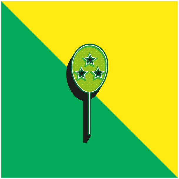 Palloncino Logo icona vettoriale 3D moderna verde e gialla - Vettoriali, immagini