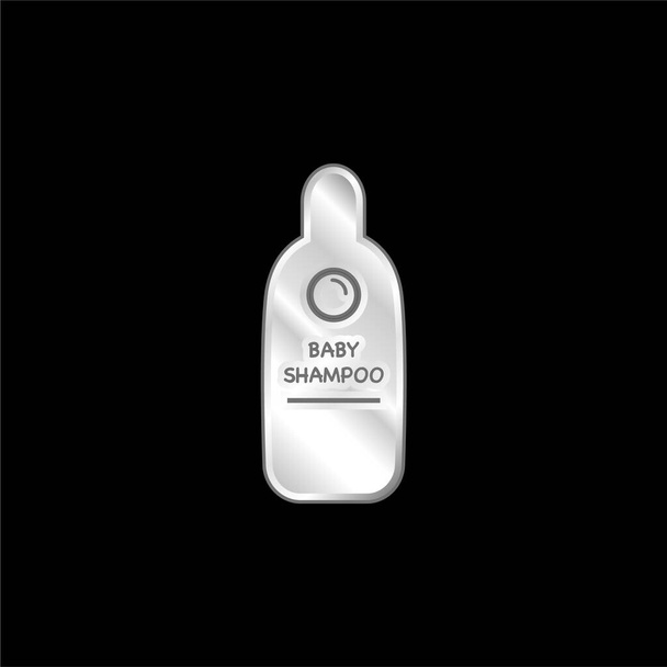 Baby Shampoo Contenitore argento placcato icona metallica - Vettoriali, immagini
