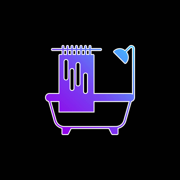 Ícone de vetor gradiente azul banheira - Vetor, Imagem