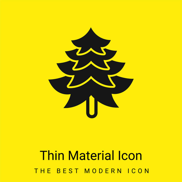 Big Pine Tree Shape minimal bright yellow material icon - Vector, Image