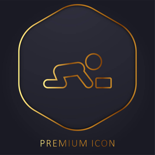 Złota linia Baby logo premium lub ikona - Wektor, obraz