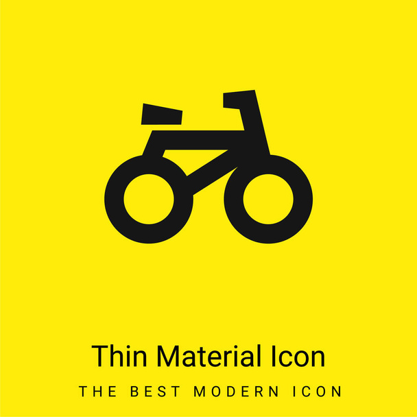 Bicycle Side View minimal bright yellow material icon - Vector, Image