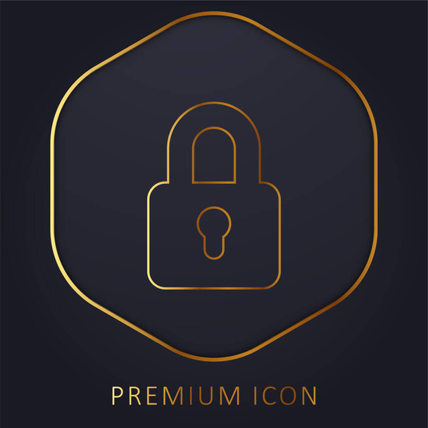 Logotipo o icono premium de línea dorada Big Lock - Vector, Imagen