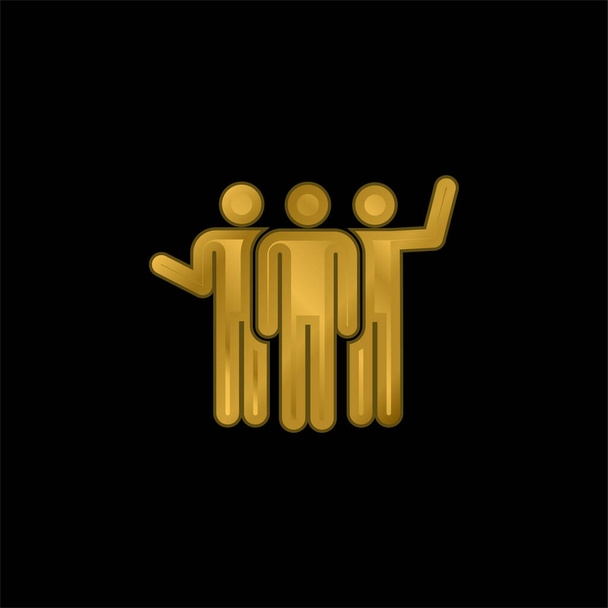Banda chapado en oro icono metálico o logo vector - Vector, imagen
