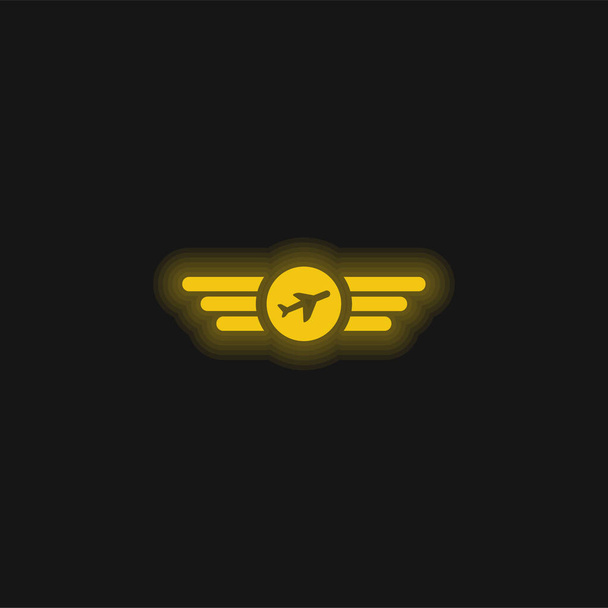 Hava Şirketi Logosu Sarı parlak neon simgesi - Vektör, Görsel