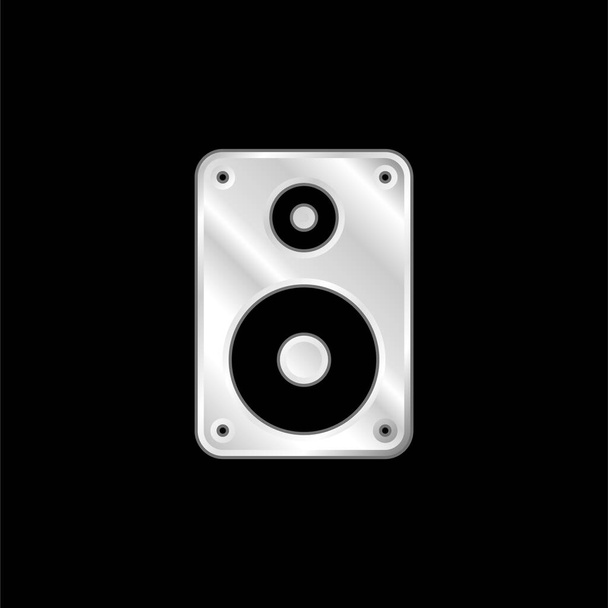 Big Speaker postříbřená kovová ikona - Vektor, obrázek