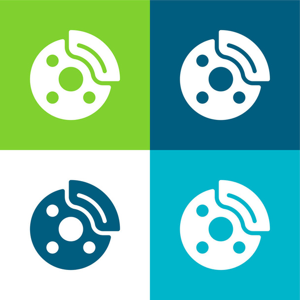 Break Flat conjunto de ícones mínimos de quatro cores - Vetor, Imagem