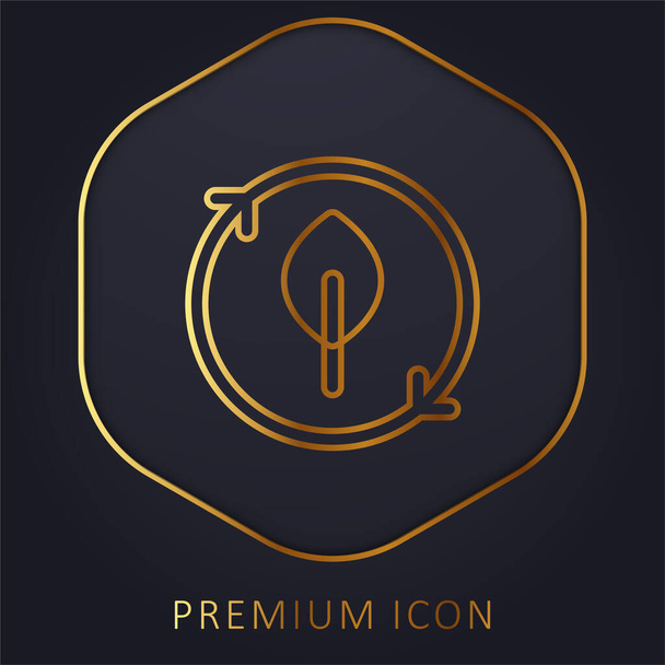 Bio gouden lijn premium logo of pictogram - Vector, afbeelding