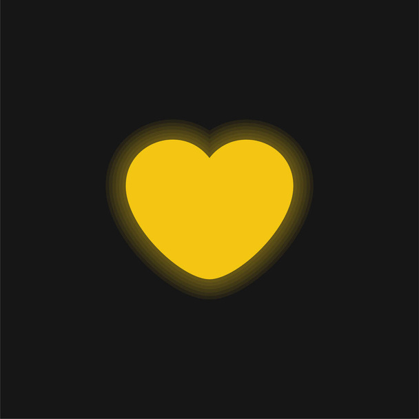 Badoo geel gloeiende neon pictogram - Vector, afbeelding