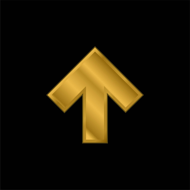 Arrow Pointing To Up gold plated metalic icon or logo vector - Vector, Image