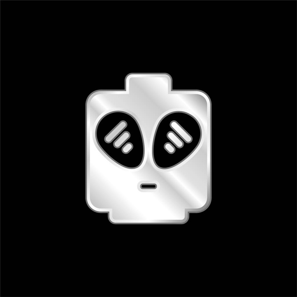 Alien postříbřená kovová ikona - Vektor, obrázek