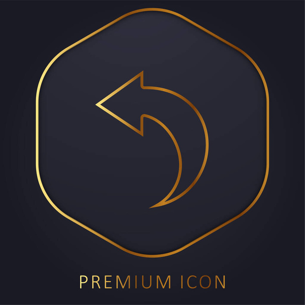 Atrás Flecha línea dorada logotipo premium o icono - Vector, Imagen