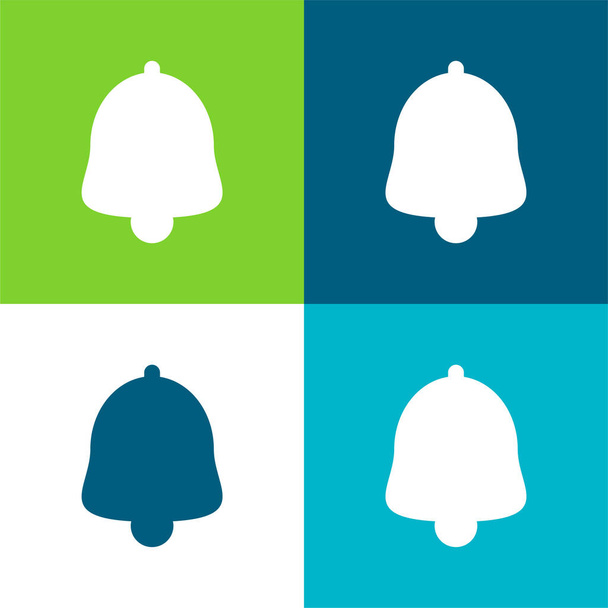 Bell Silhouette Flat four color minimal icon set - Vector, Image