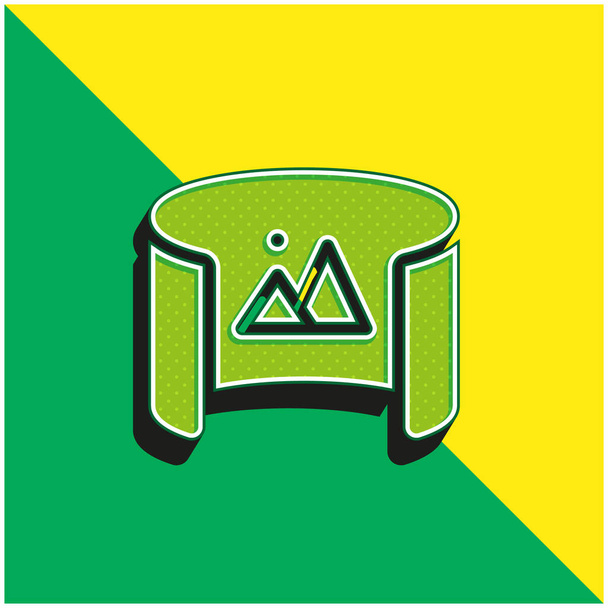 360表示緑と黄色の近代的な3Dベクトルアイコンのロゴ - ベクター画像
