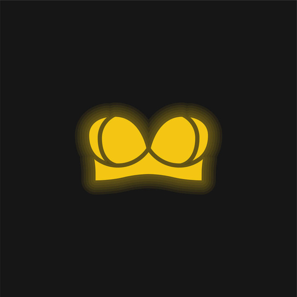 Brassiere amarillo brillante icono de neón - Vector, imagen
