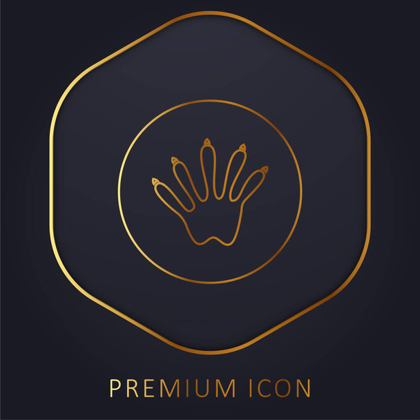Empreinte animale ligne d'or logo premium ou icône - Vecteur, image