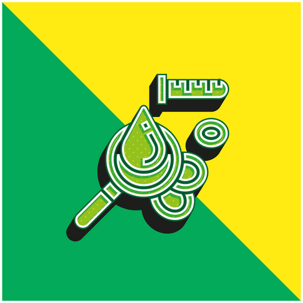 Blood Cell Green i żółty nowoczesny ikona wektora 3D logo - Wektor, obraz