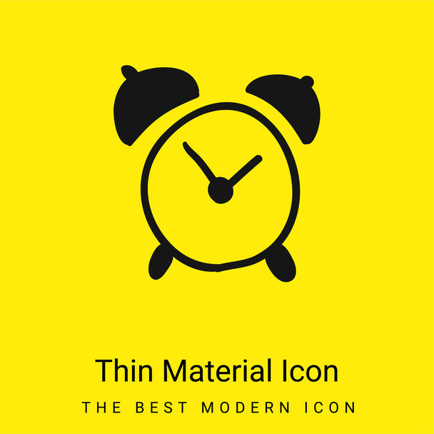 Alarm Clock Hand Drawn Tool minimal bright yellow material icon - Vector, Image