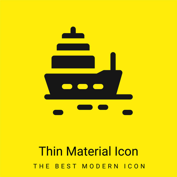 Loď minimální jasně žlutý materiál ikona - Vektor, obrázek