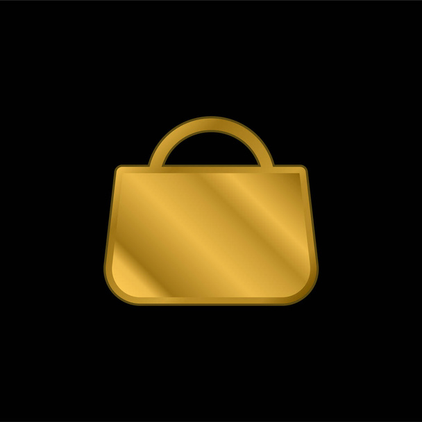Sac icône métallique plaqué or ou logo vecteur - Vecteur, image